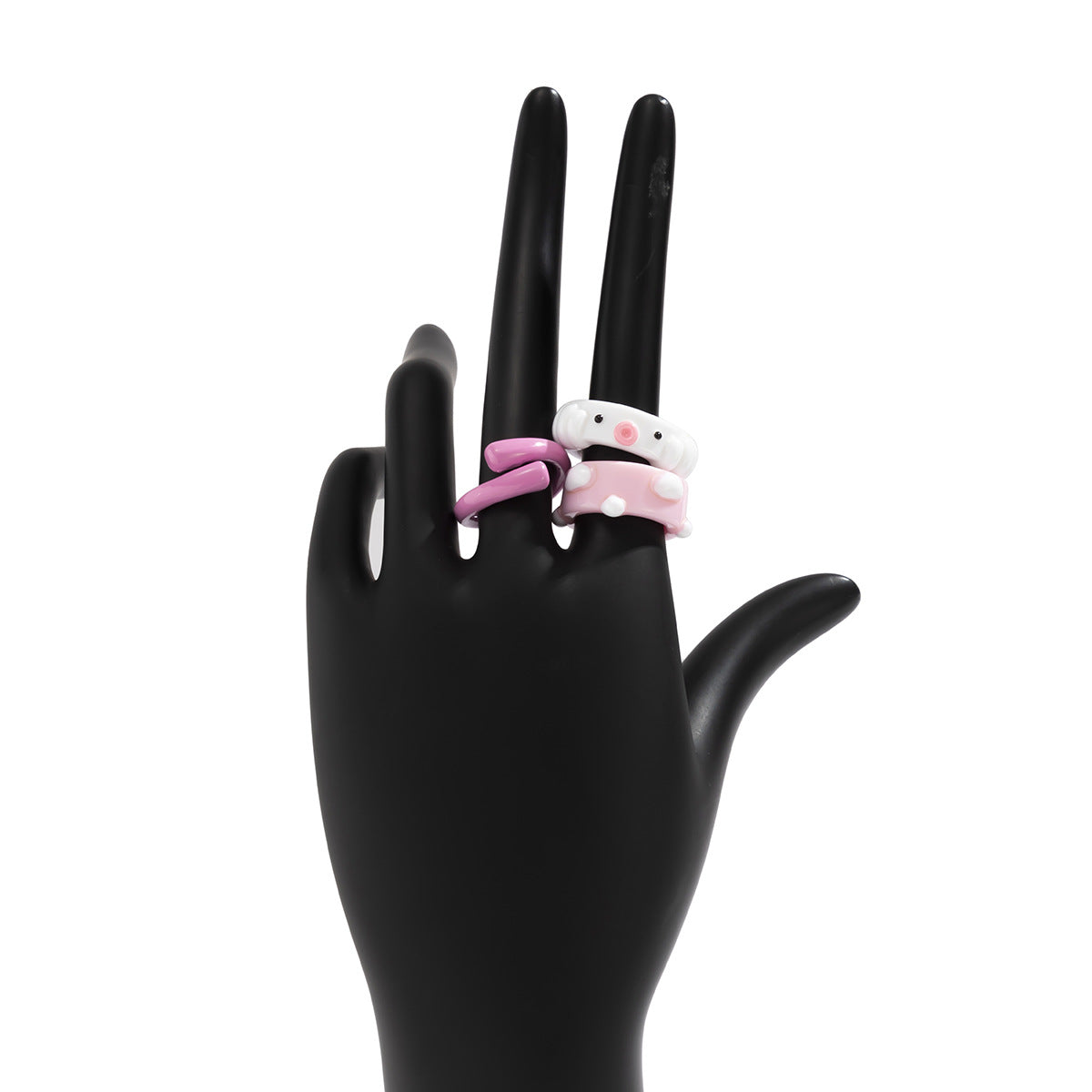 Anello in acrilico a forma di polpo nuvola minimalista da donna, gioielli geometrici impilabili stile vacanza
