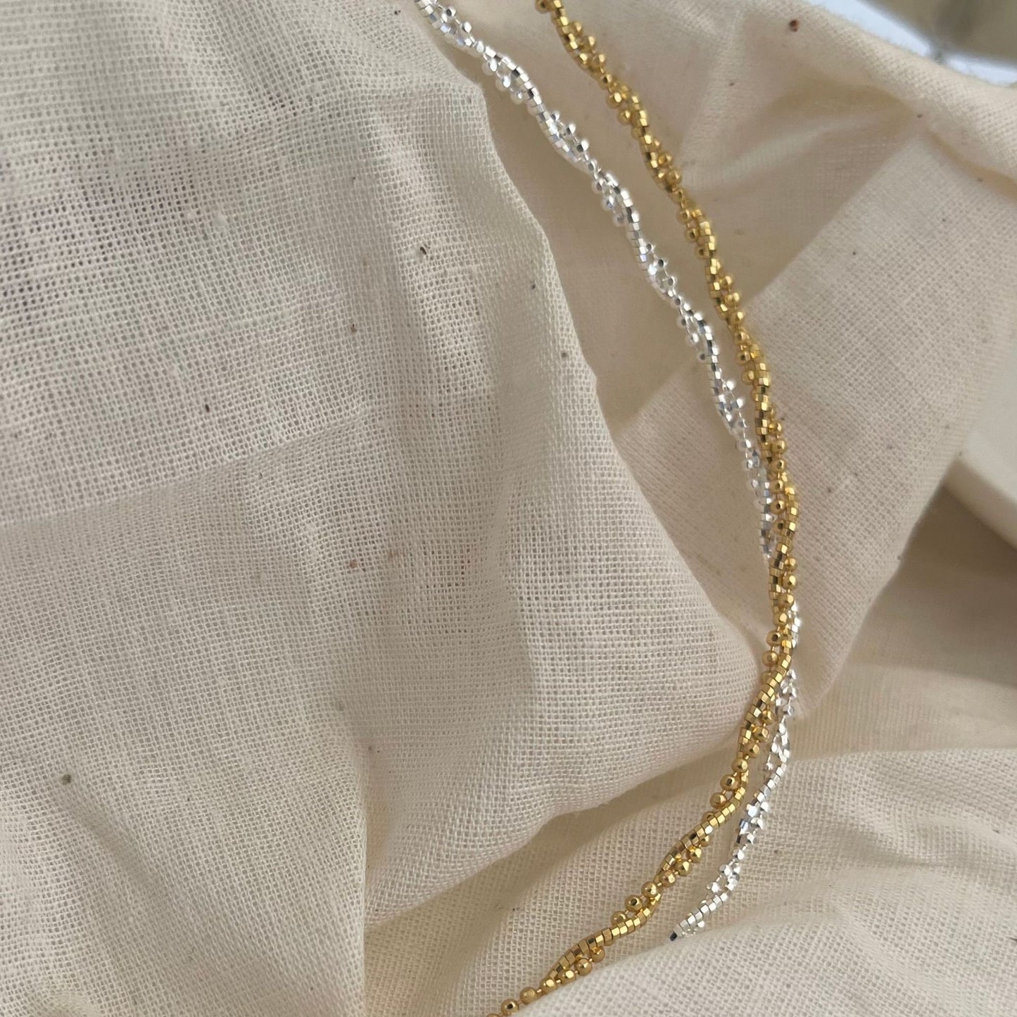 Minimalist 925 Sterling Silver Faceted Round Bead Necklace for Women