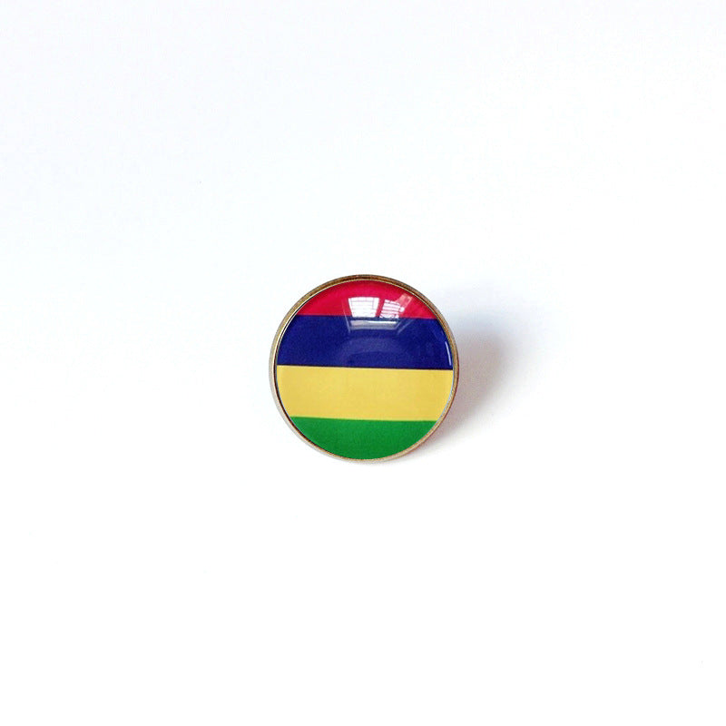 Pin de Solapa de Aleación Esmaltado Personalizado con Diseño de Bandera del Mundo para Hombres y Mujeres