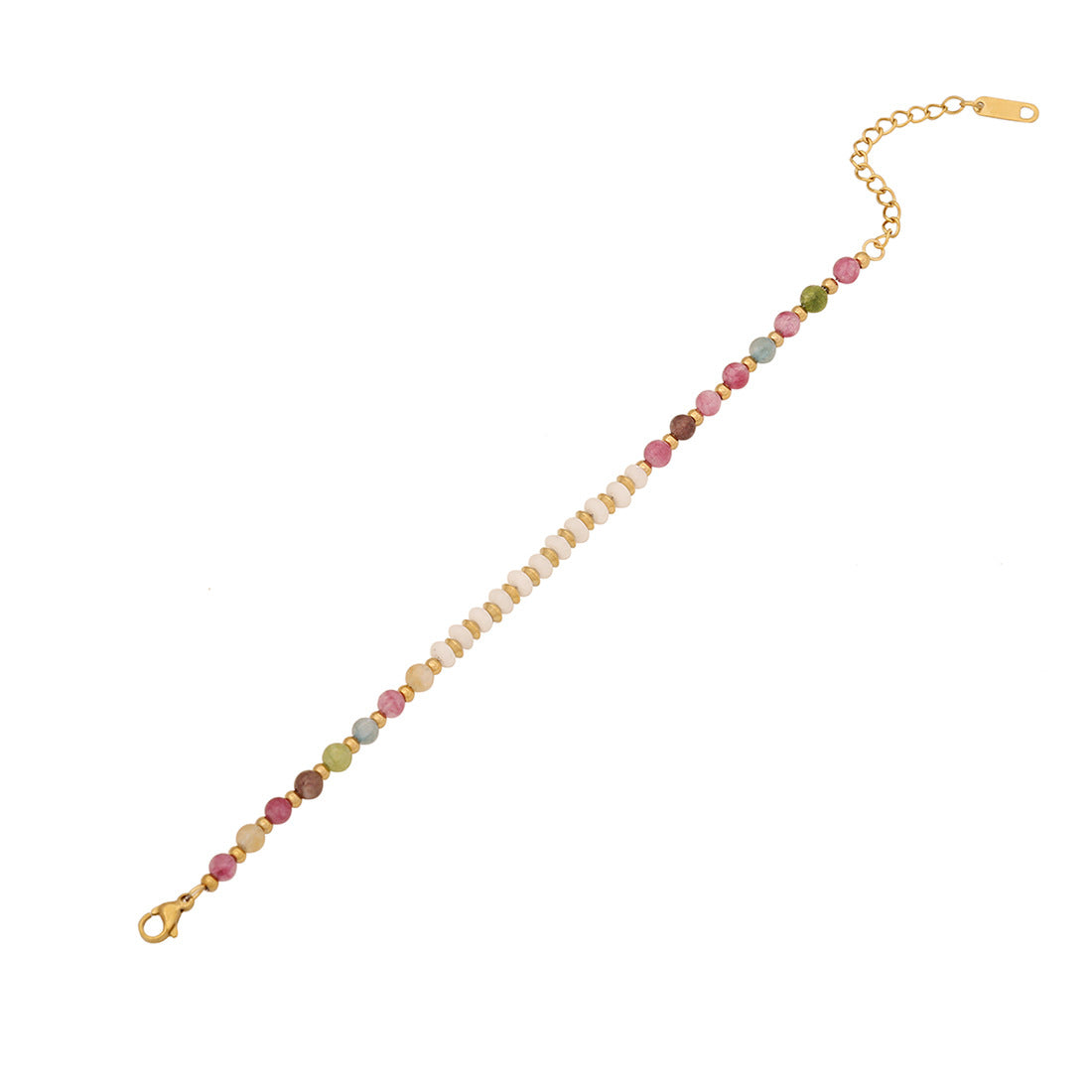 Pulsera vintage de cobre en forma de corazón con cuentas para mujer, con artesanía hecha a mano y detalles de piedras naturales