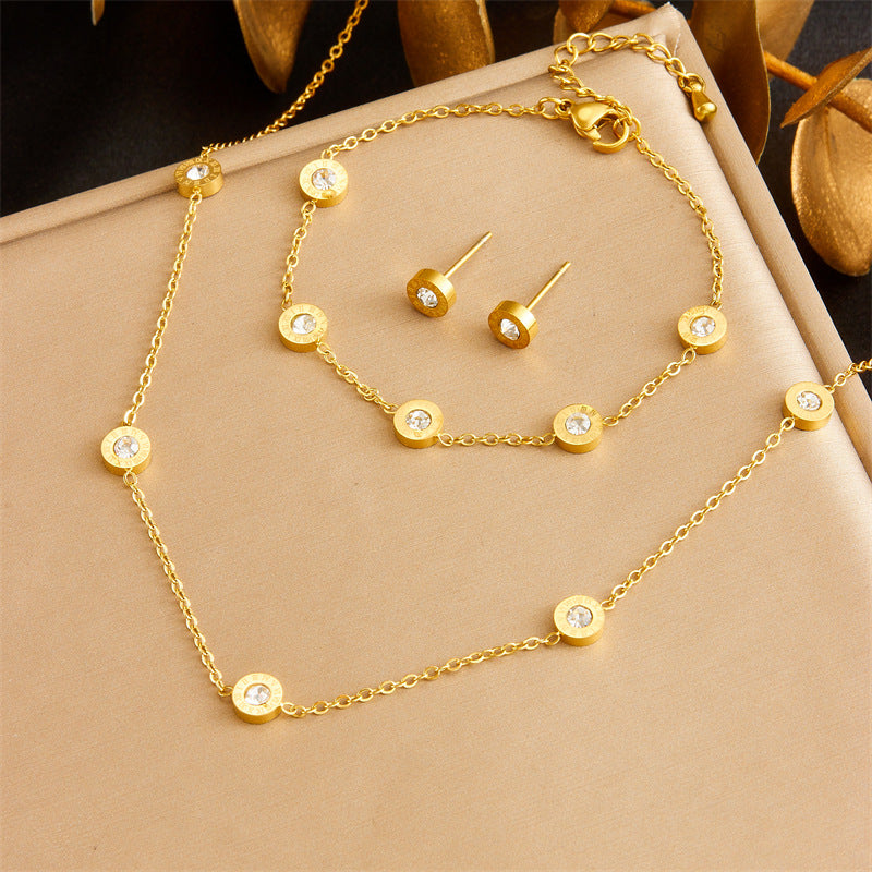 Minimalist Gold Plated Stainless Steel Heart Butterfly Teardrop Pearl Jewelry Set for Women