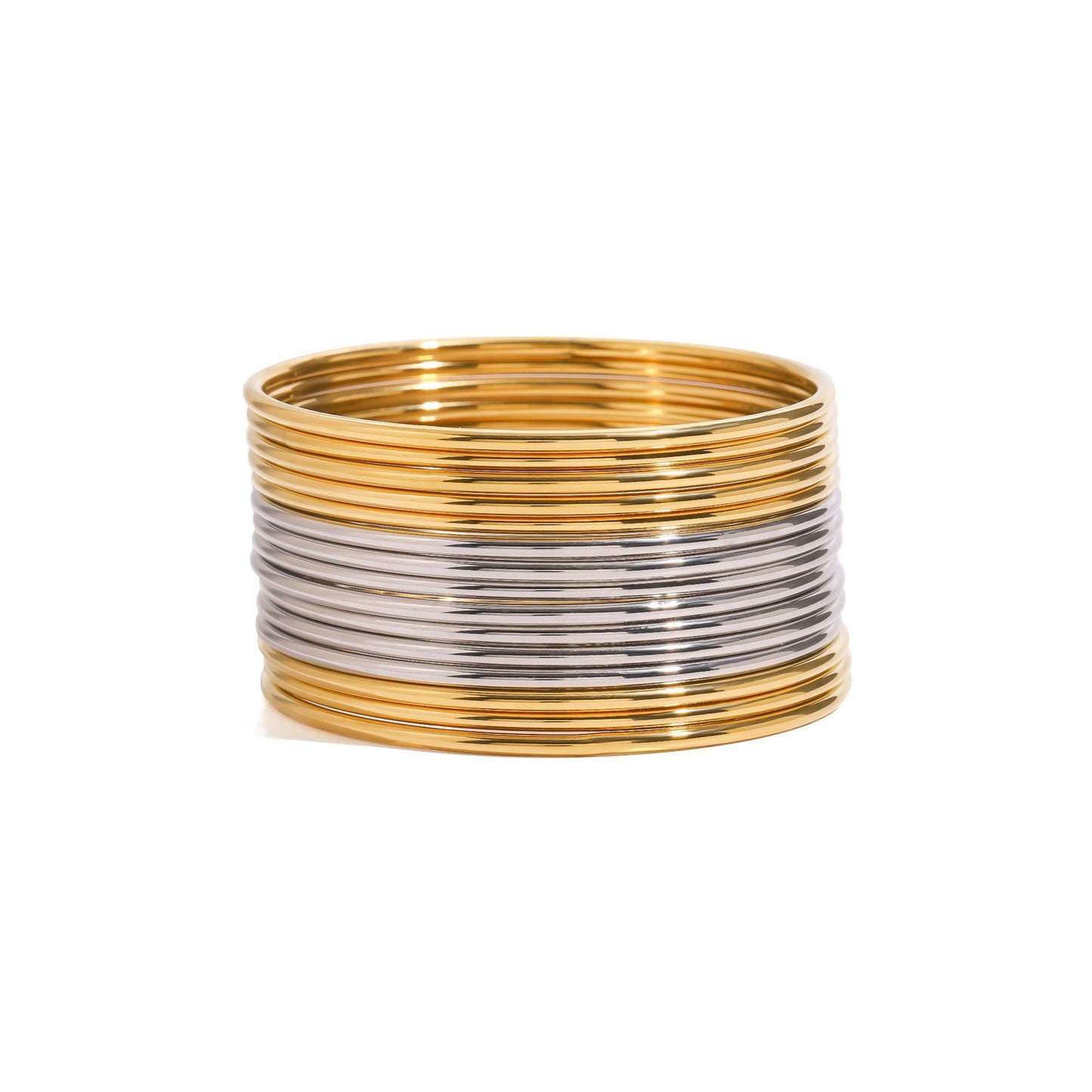 Pulsera Geométrica Minimalista de Acero Inoxidable Electrochapado para Mujer y Hombre
