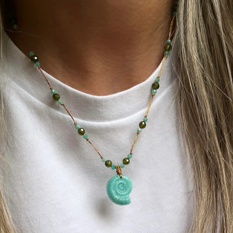 Collana Minimalista Geometrica e a Forma di Animale in Acciaio Inossidabile con Ciondoli a Forma di Pesce Rosso, Stella Marina e Pesce Tropicale Placcata Sottovuoto Unisex