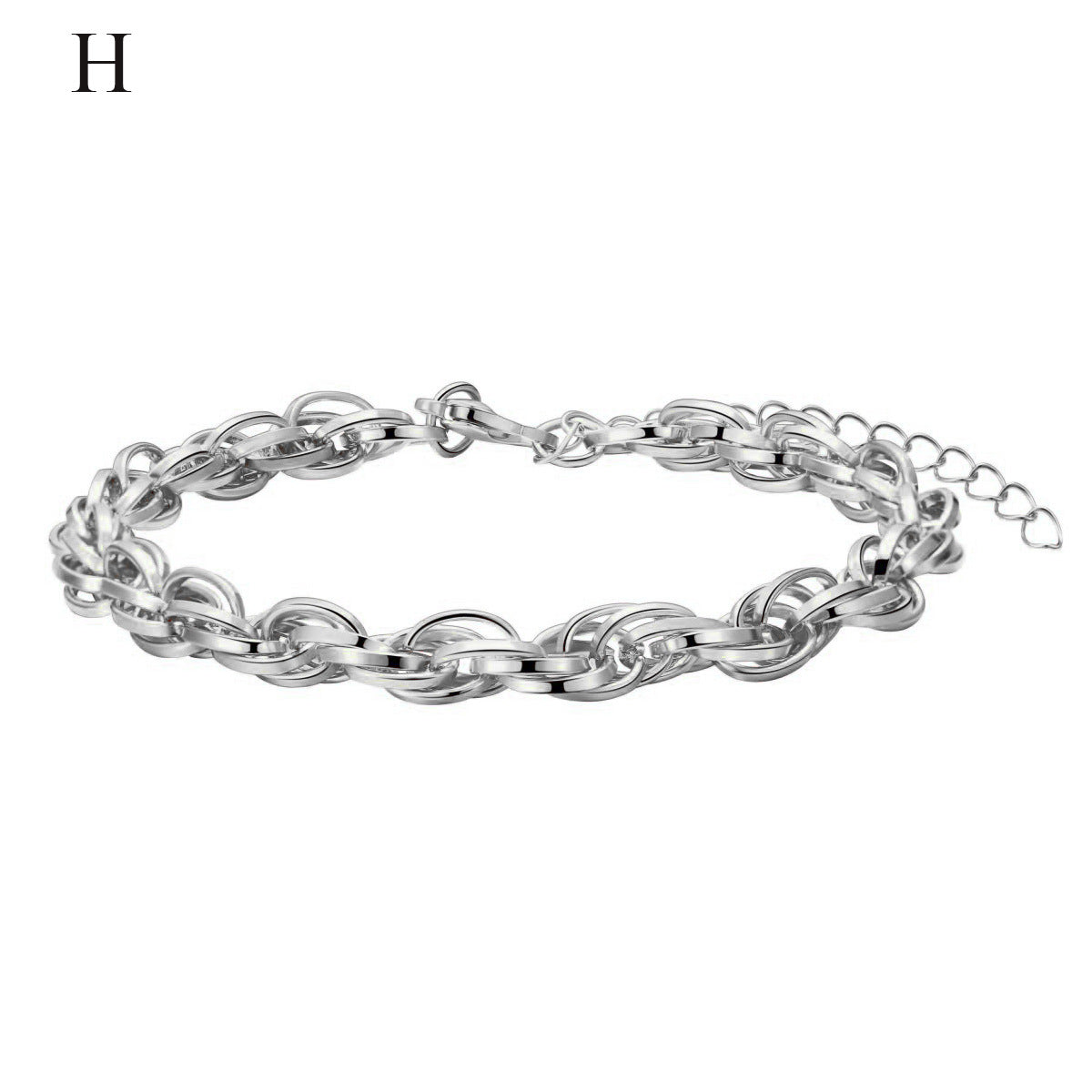 Minimalist Alloy Cuban Link Chain Bracelet Unisex