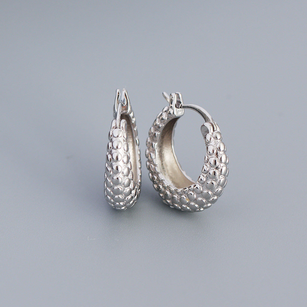 Minimalist Geometric U-Shaped S925 Sterling Silver Earrings with Plated Finish