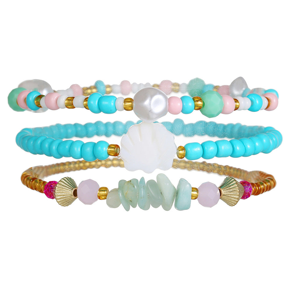 Casual Handmade Seed Beads Shell Imitation Pearl Bracelet