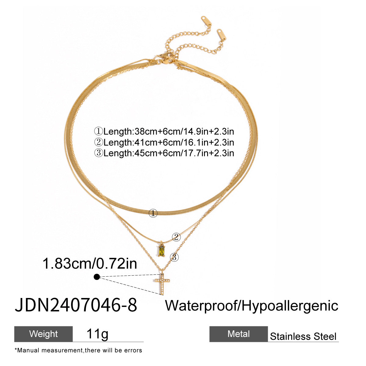 Elegant Geometric Square Stainless Steel Necklace with Titanium Steel Pendant and Cubic Zirconia Inlay for Women