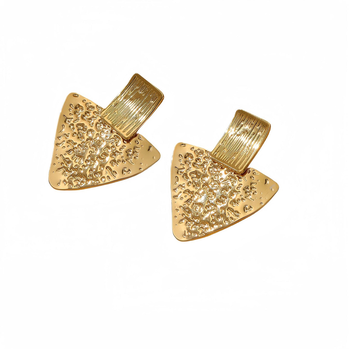 Orecchini minimalistici geometrici triangolari e quadrati in acciaio inossidabile con placcatura in oro 18 carati da donna