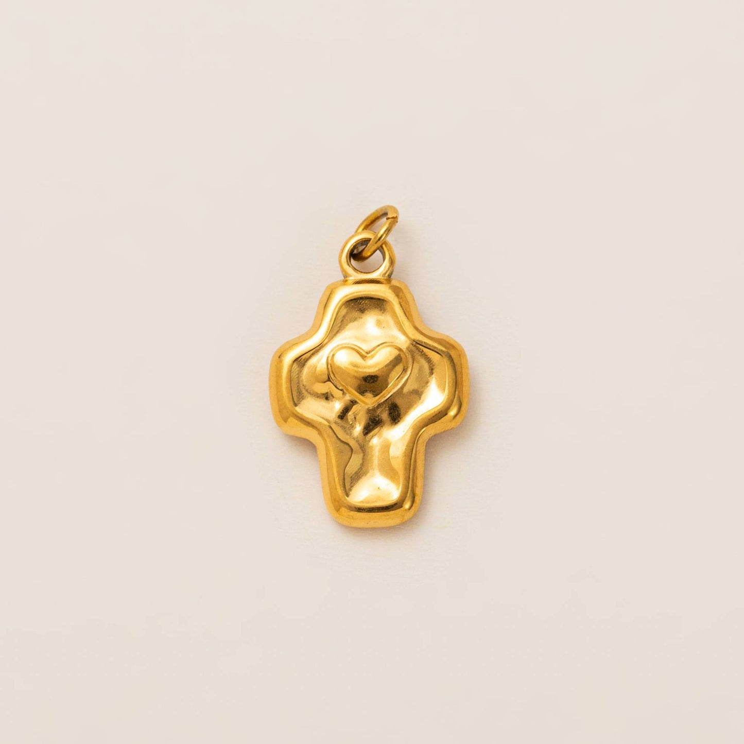 Vintage 18K Gold Plated Stainless Steel Boot Horseshoe Charm Bar