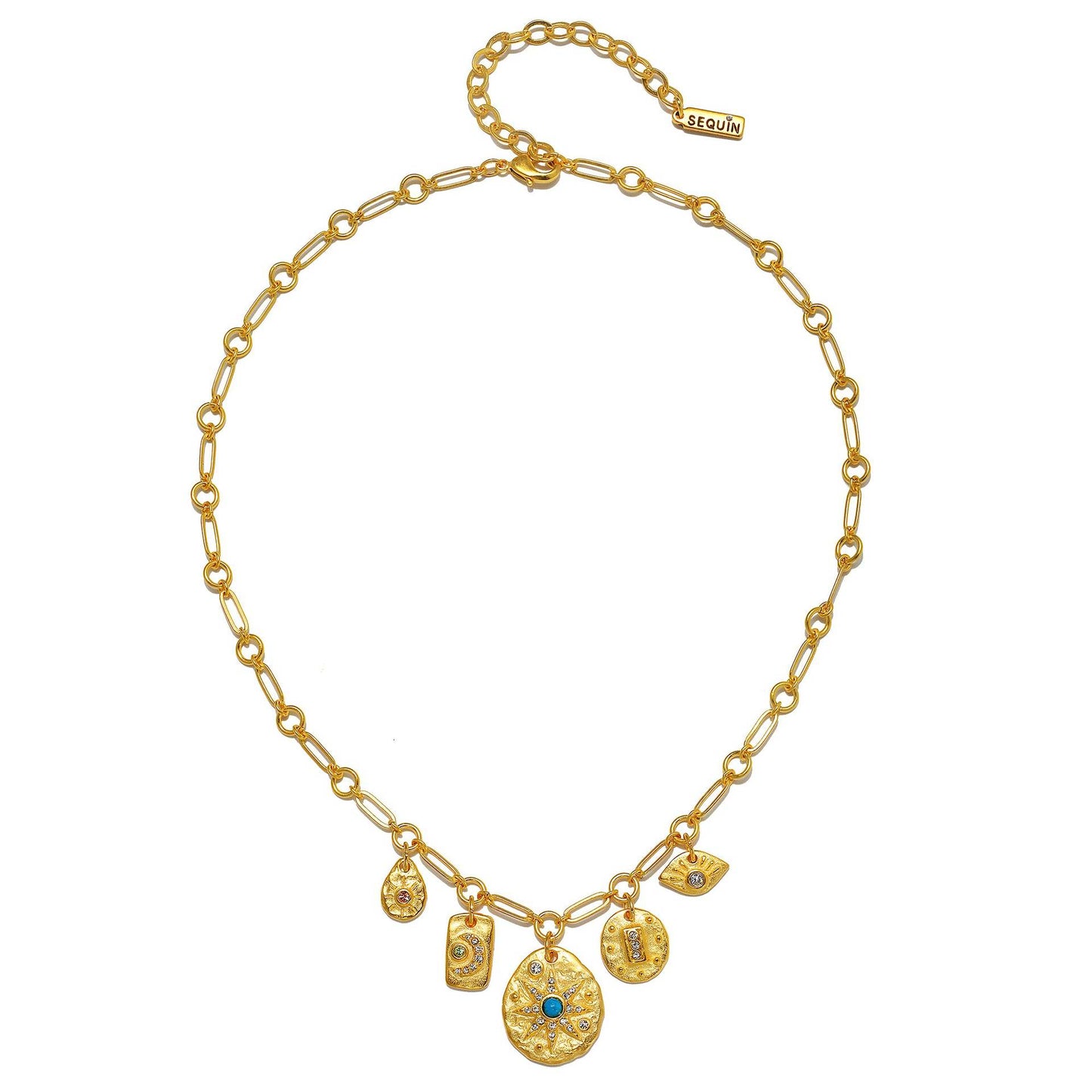 Casual 18K Gold PVD Stainless Steel Teardrop Star Pendant Necklace