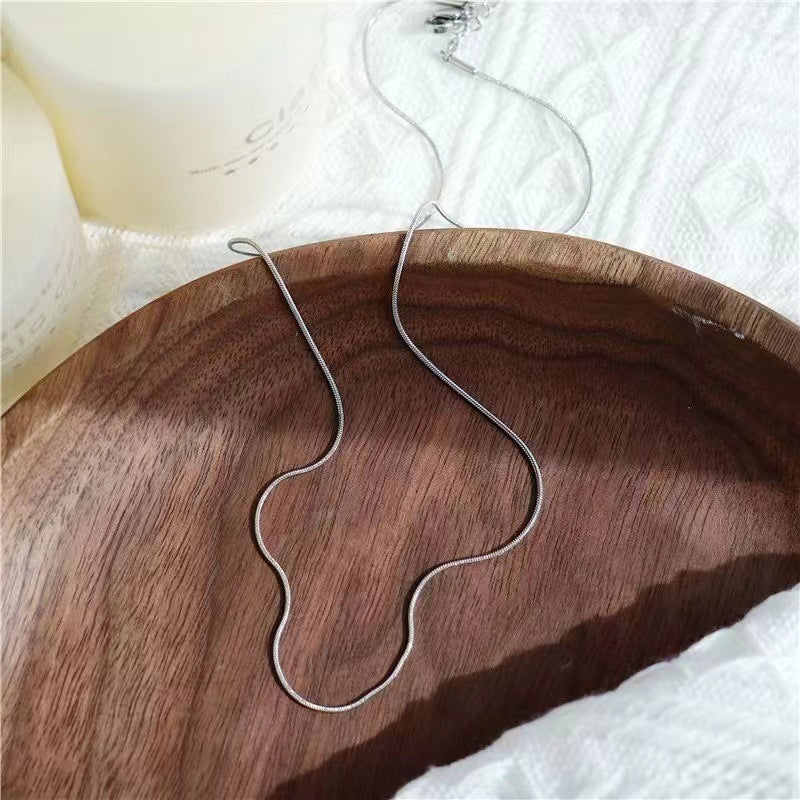 Round Stainless Steel PVD Snake Chain Necklace