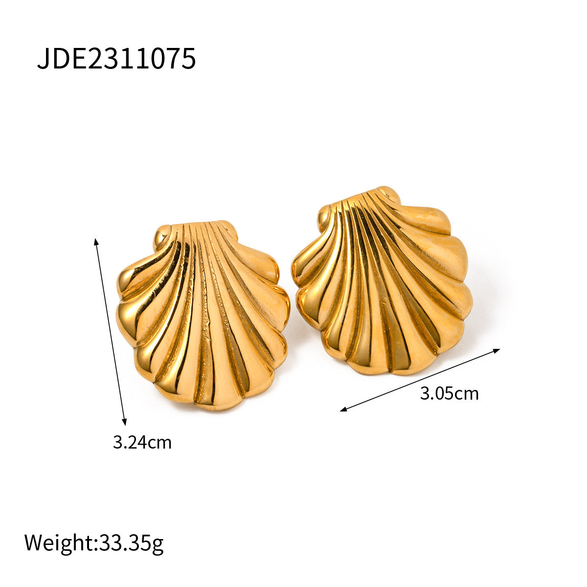 Trendy Natural Shell-Shaped Stainless Steel and Titanium Steel Plated Earrings