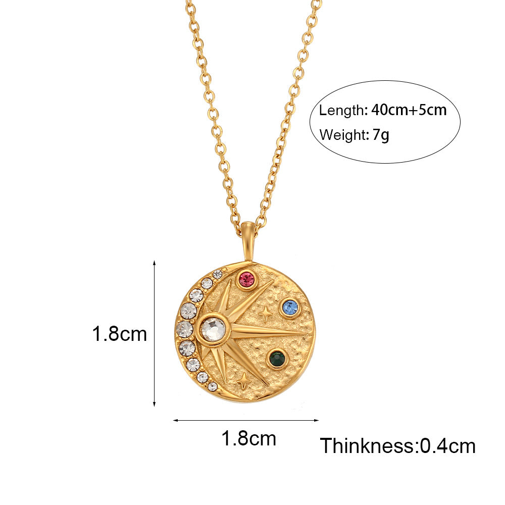 Elegante Conjunto Minimalista de Pendientes y Collar de Acero Inoxidable Chapado en Oro con Dijes de Corazón, Lágrima y Campana para Mujer