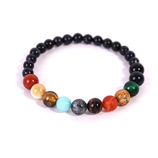 Unisex Round Geometric Volcanic Stone Bracelet