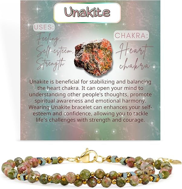 Geometric Natural Stone Crystal Beaded Bracelet Unisex Handmade Jewelry