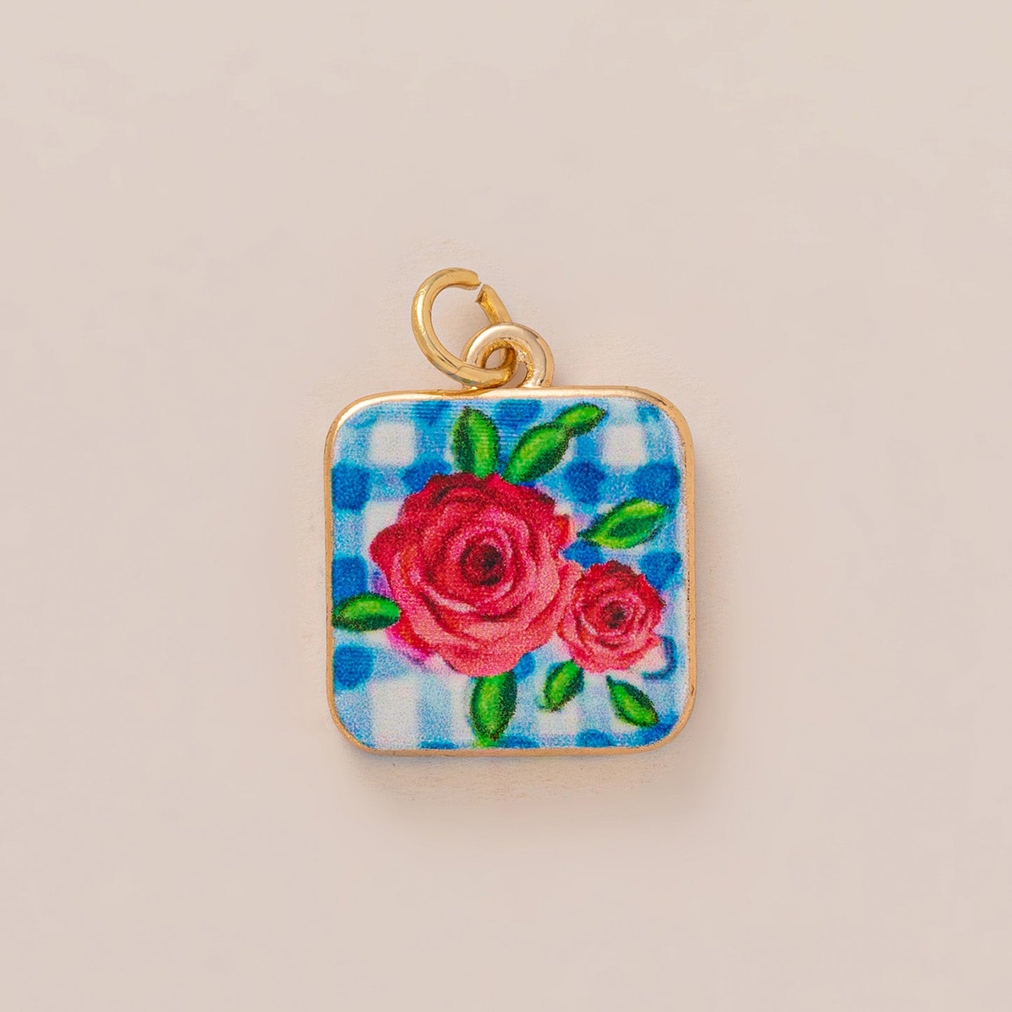 Vintage 18K Gold Plated Stainless Steel Irregular Canned Fish Charm Bar for Women