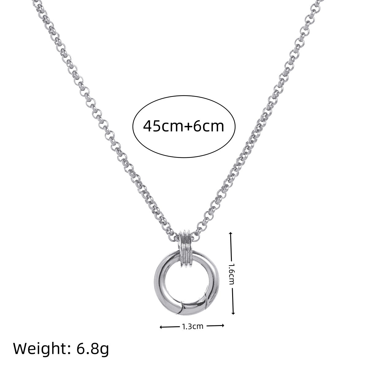 Minimalist Heart Letter Titanium Steel Plated Gemstone Pendant Charm Bar for Women
