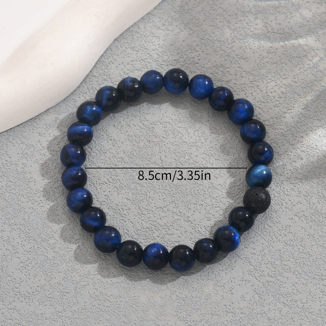 Bracciale con perline in pietra naturale a forma geometrica in stile vintage, fatto a mano, intrecciato, regolabile da donna