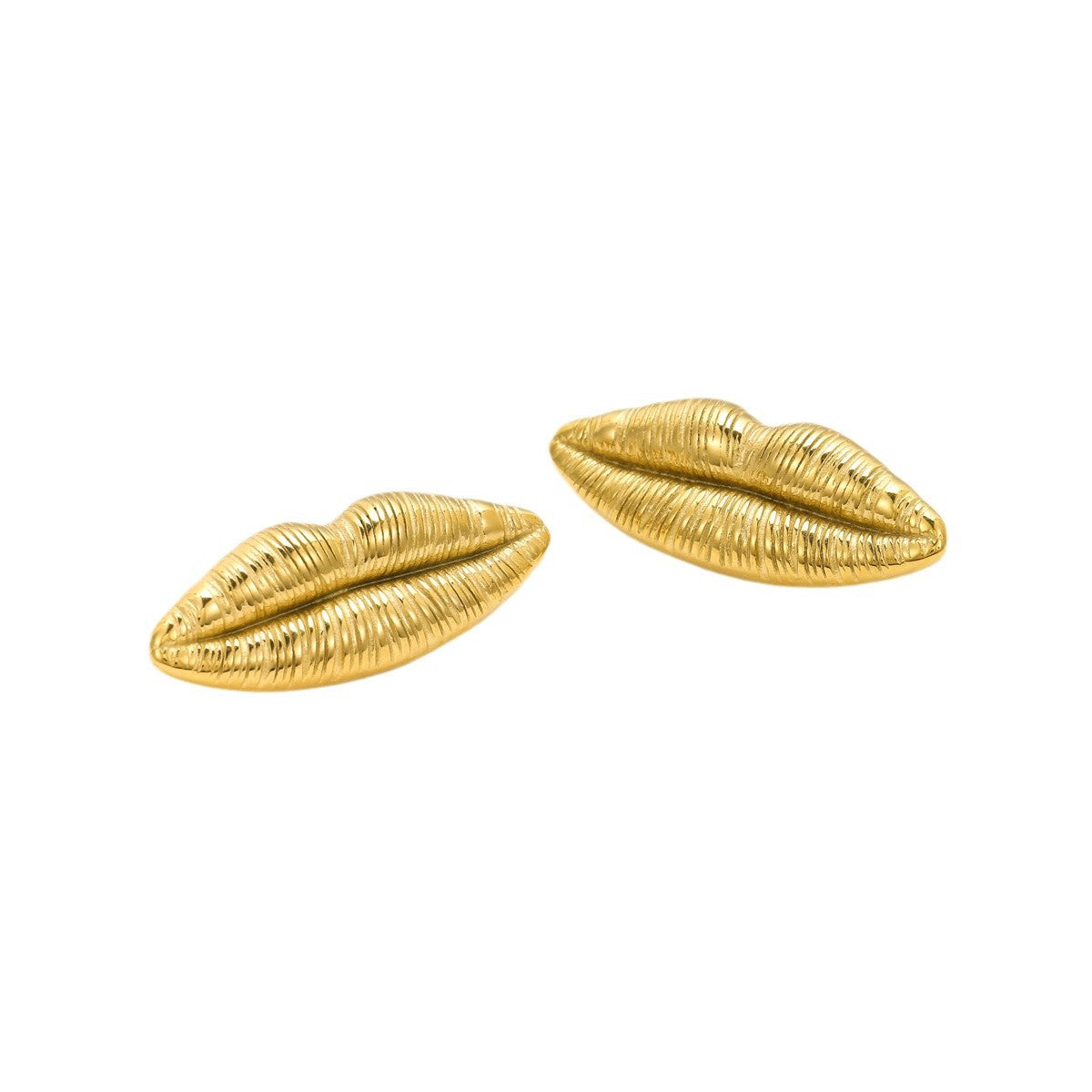 Vintage Style Lip-Shaped Stainless Steel Earrings with Plating Finish for Women