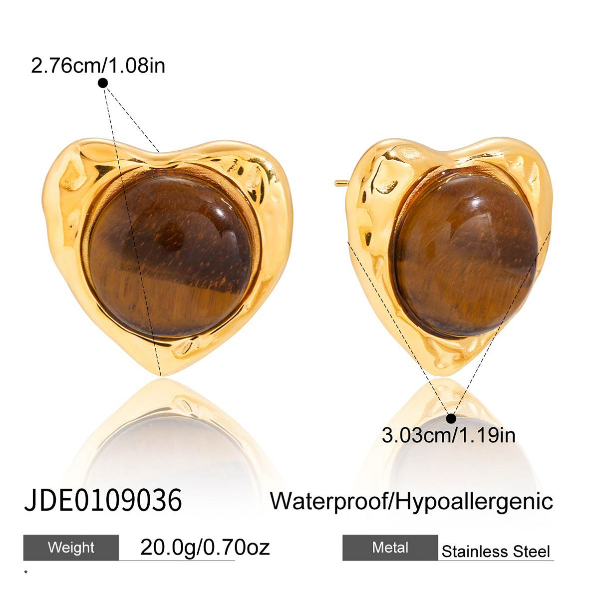 Collana Pendente Minimalista a Cuore in Acciaio al Titanio con Intarsio di Strass e Catena in Acciaio Inossidabile Placcato per Donne