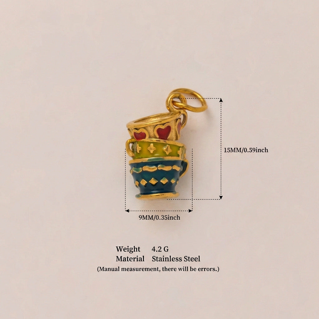 Vintage PVD 18K Gold Plated Stainless Steel Eyeshadow Palette Charm Bar