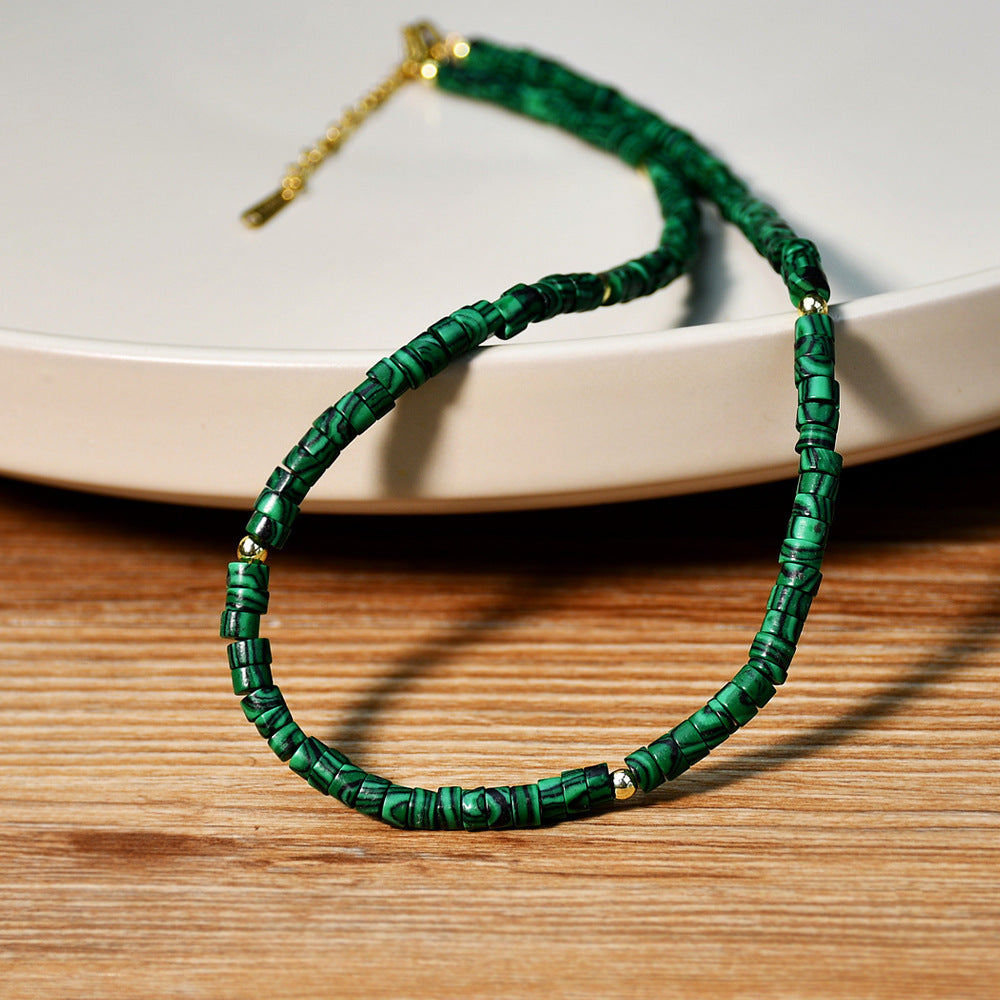 Elegant Geometric Natural Gemstone Beaded Necklace for Women