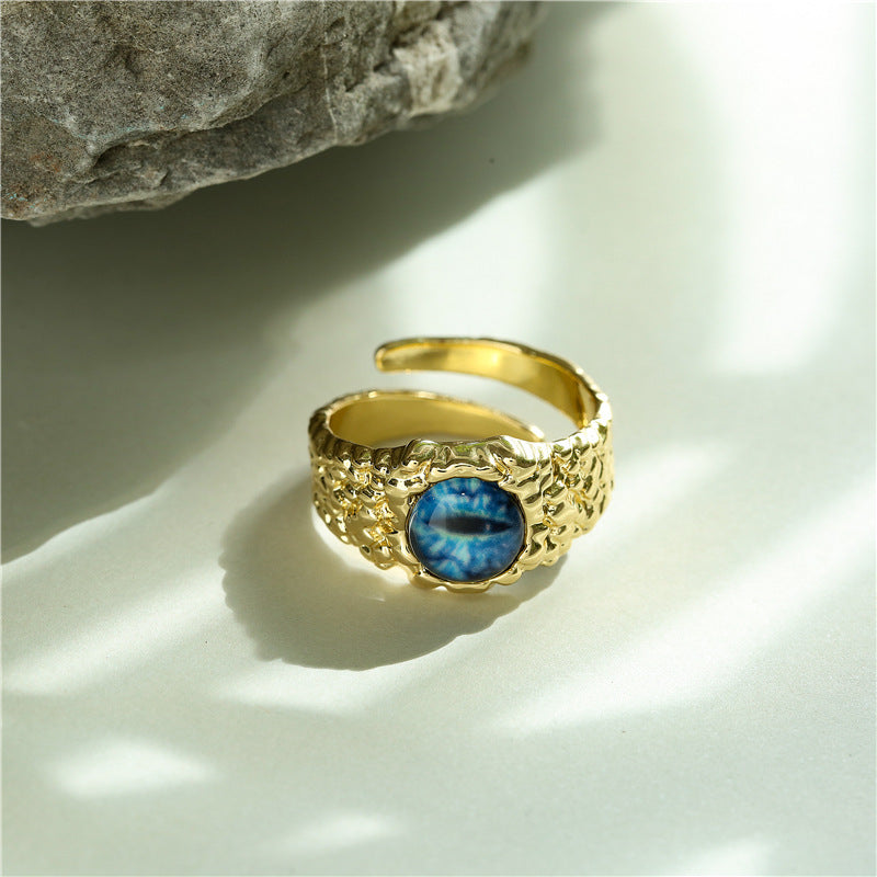Vintage Bohemian 18K Gold Plated Geometric Brass Ring for Women