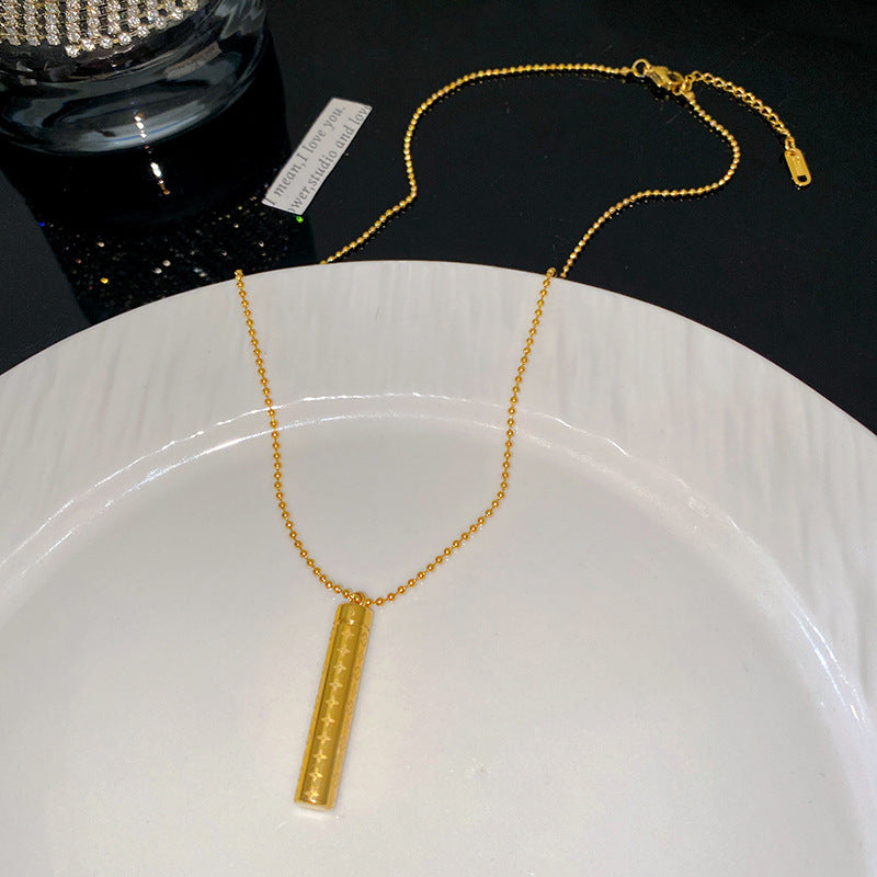 Elegant Geometric Round Titanium Steel Plated Necklace for Women