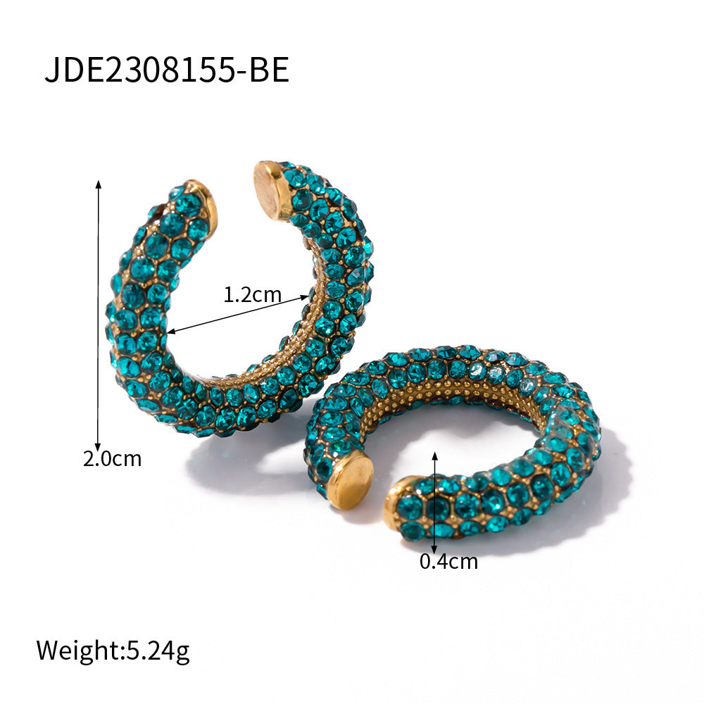 Pendientes geométricos de acero inoxidable chapados con detalles de perlas para mujer, joyería minimalista y a la moda