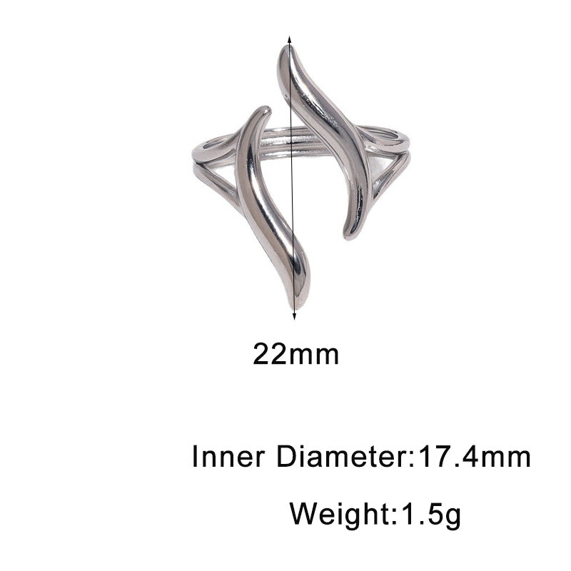Minimalist Geometric Gold Plated Stainless Steel Ring for Women