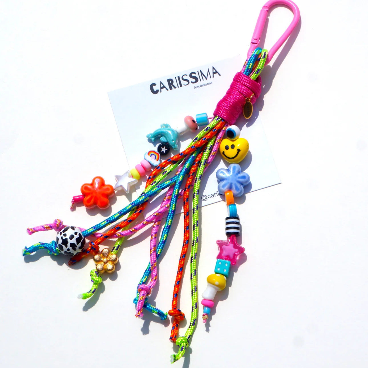 Colorful Resin Fruit and Animal Charm Keychain with Plated Finish