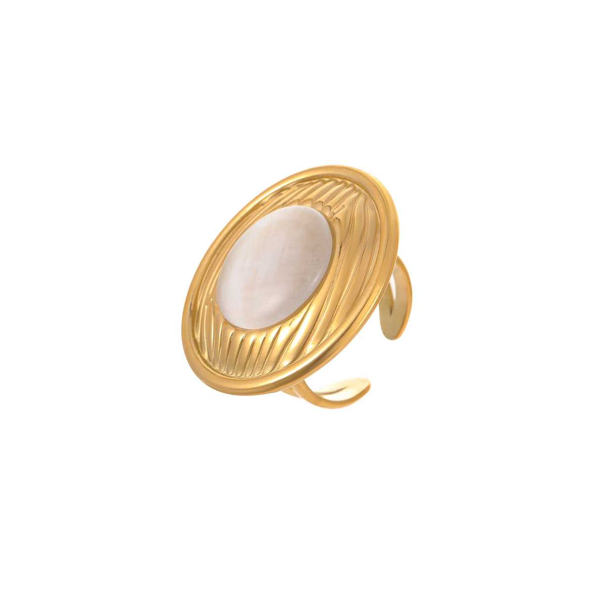 Set di anello e orecchini da donna in acciaio inossidabile placcato, geometrici, irregolari, intrecciati, con lucentezza metallica e stile Instagram audace