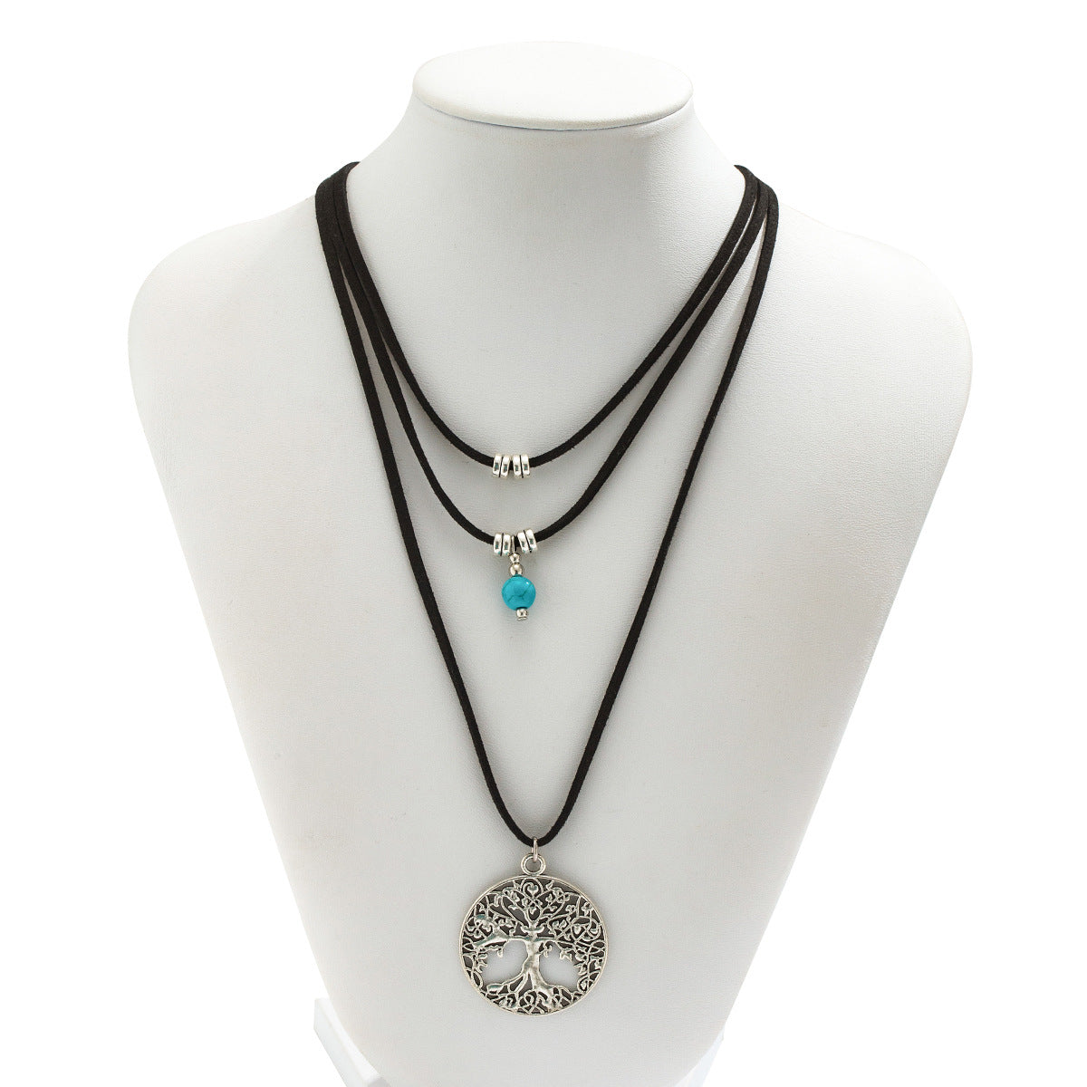 Vintage Punk Tree of Life Pendant Alloy Plated Necklace Box Chain Women