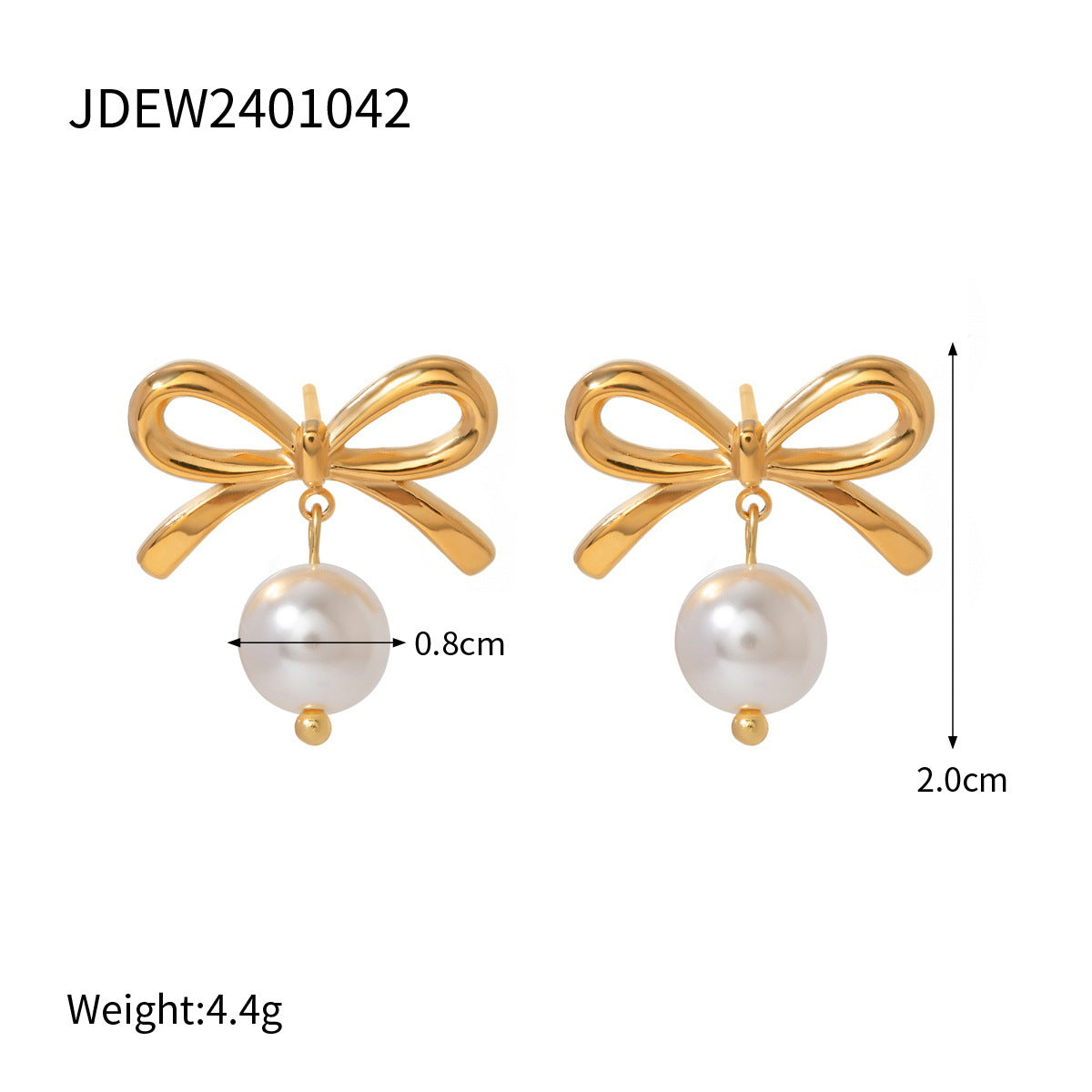 Elegant Heart Bow Stainless Steel Stud Earrings with Cubic Zirconia Plated Finish for Women