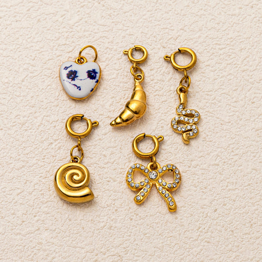 Minimalist Stainless Steel PVD Gold Plated DIY Charm Bar Pendant