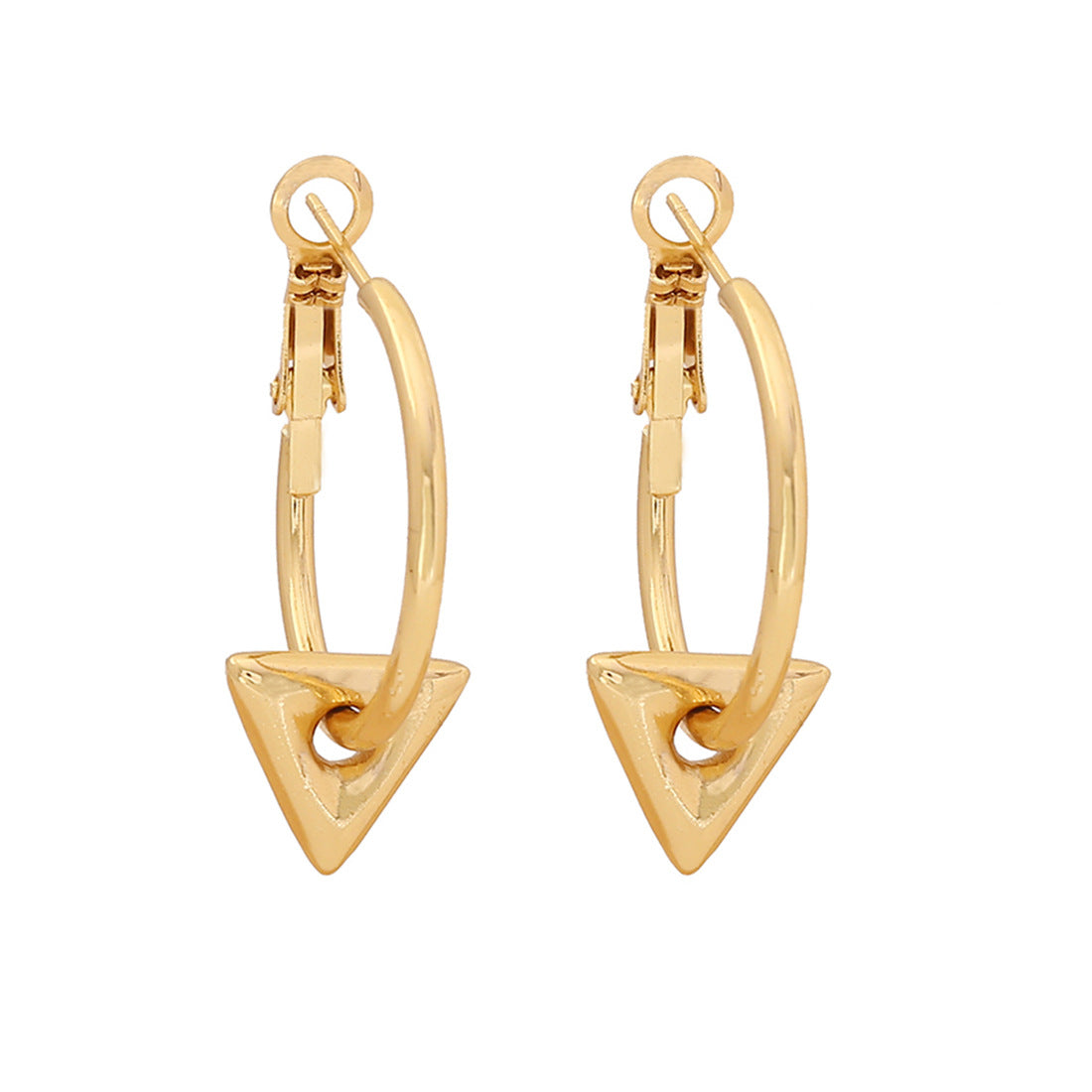 Orecchini da donna minimalisti con cuore e motivo floreale in acciaio inossidabile con finitura galvanica