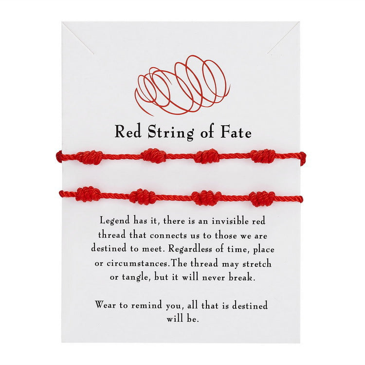 Fashion Elegant Handmade Bow Red Rope Adjustable Friendship Bracelet for Unisex