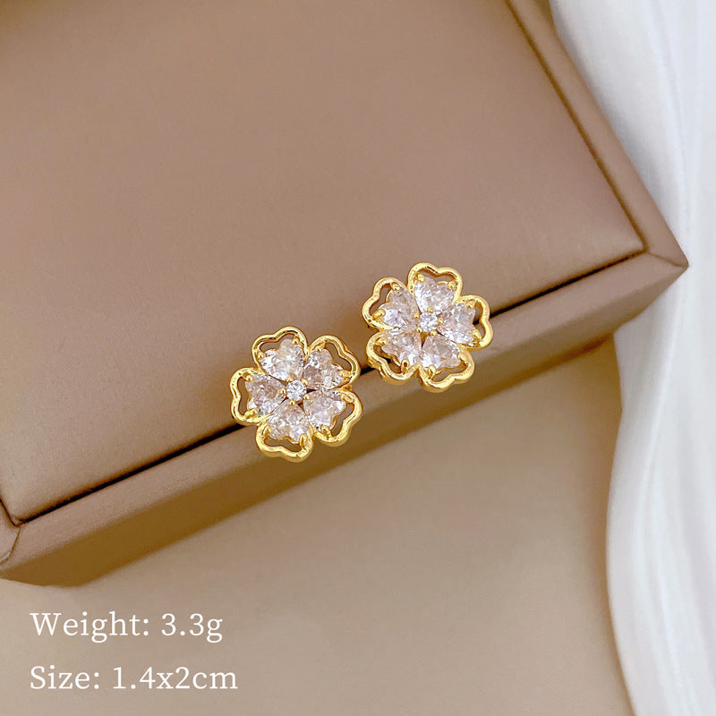Geometric Stud Earrings for Women with Plated Copper Design, Elegant Long Tassel Drop Earrings, Sweet Style Jewelry