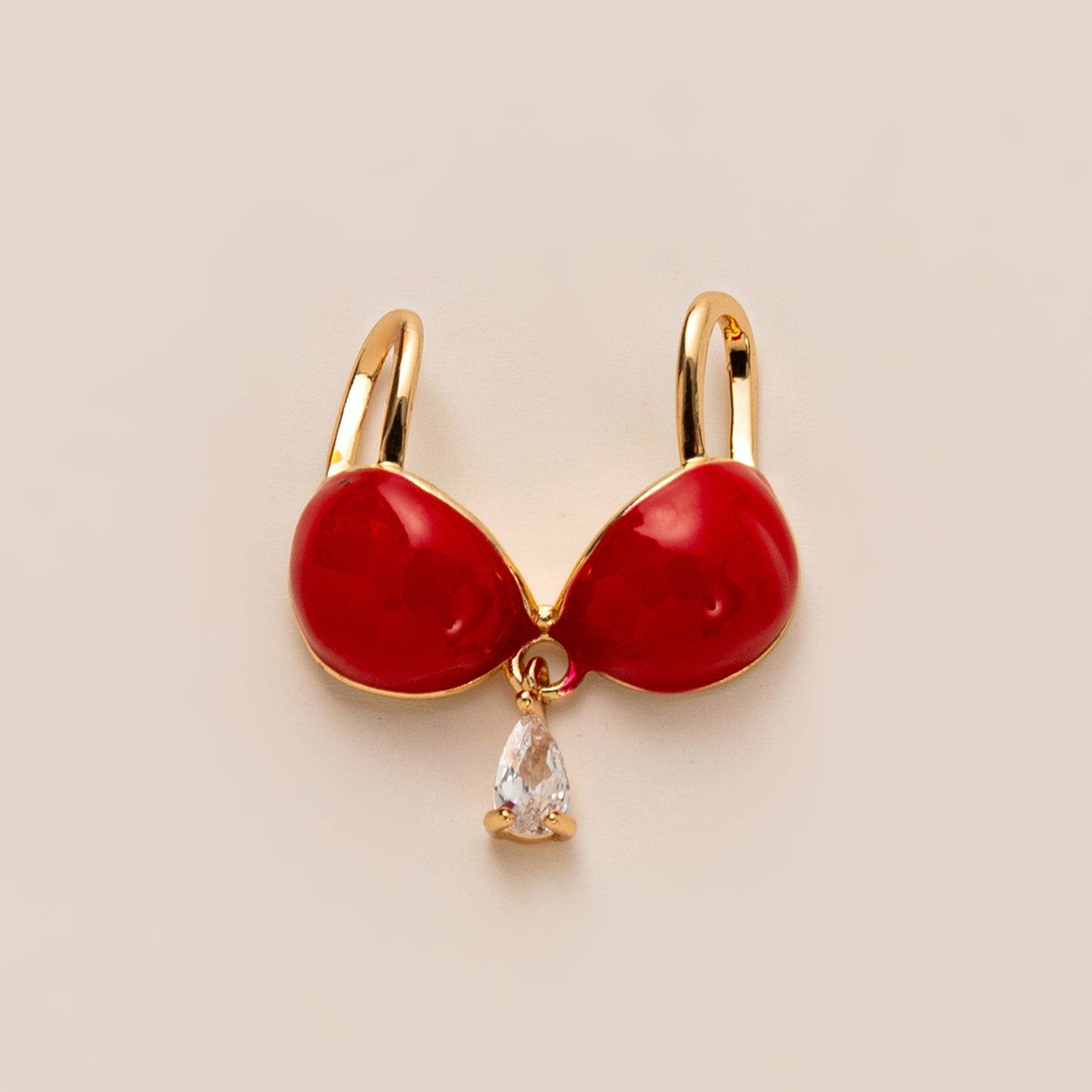 Fashion Heart Shaped Brass Pendant with Cubic Zirconia Inlay Drip Oil Plated Charm Bar for DIY Jewelry