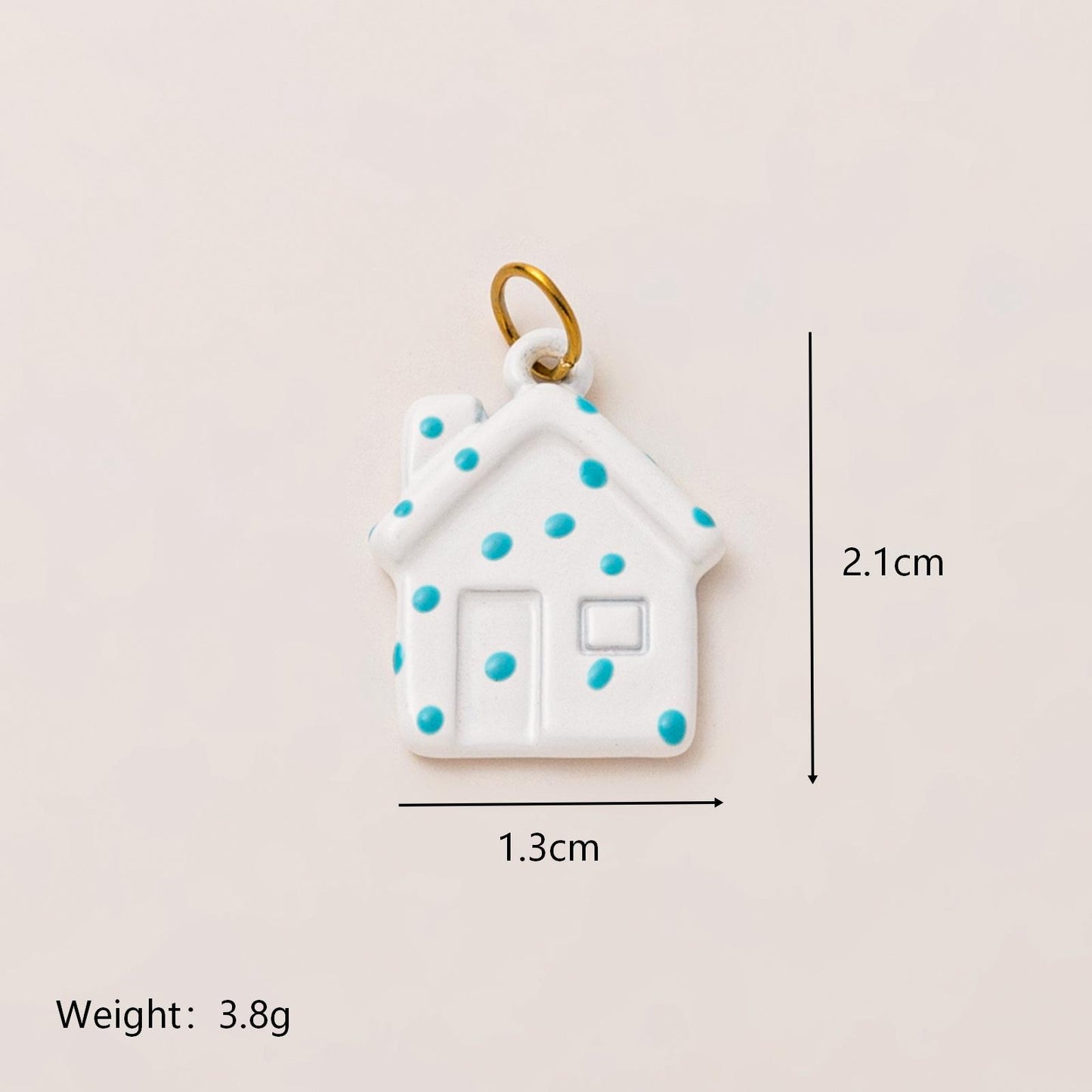 Minimalist Luxury Colorful House Star Heart Geometric Cubic Zirconia Inlay 18K Gold Plated Stainless Steel Pendant Necklace for Unisex