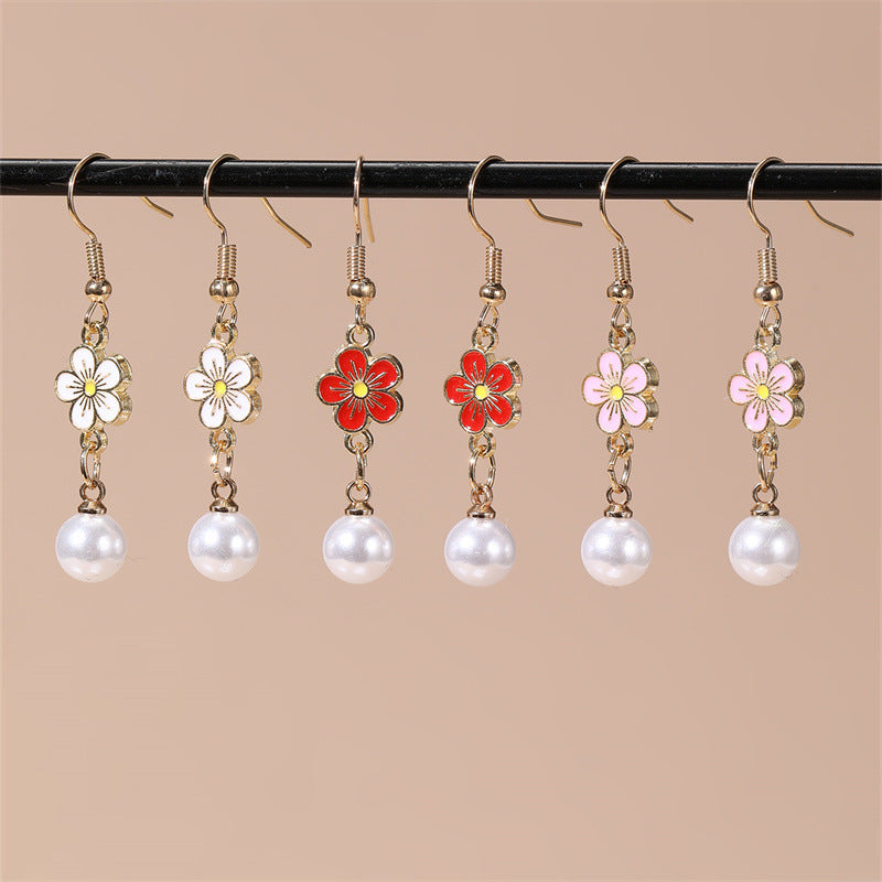 Pendientes Minimalistas de Aleación en Forma de Lazo con Incrustaciones de Perlas para Niñas de 3 a 10 Años, Estilo Princesa, Conjunto de Joyas Infantiles