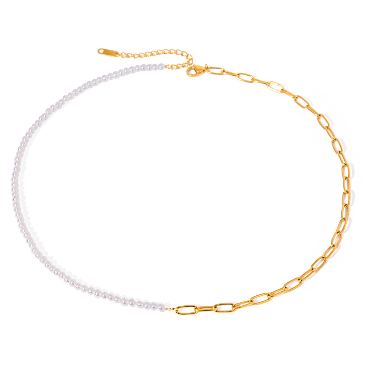 Collar con colgante de línea geométrica minimalista de acero inoxidable con acabado chapado para mujer