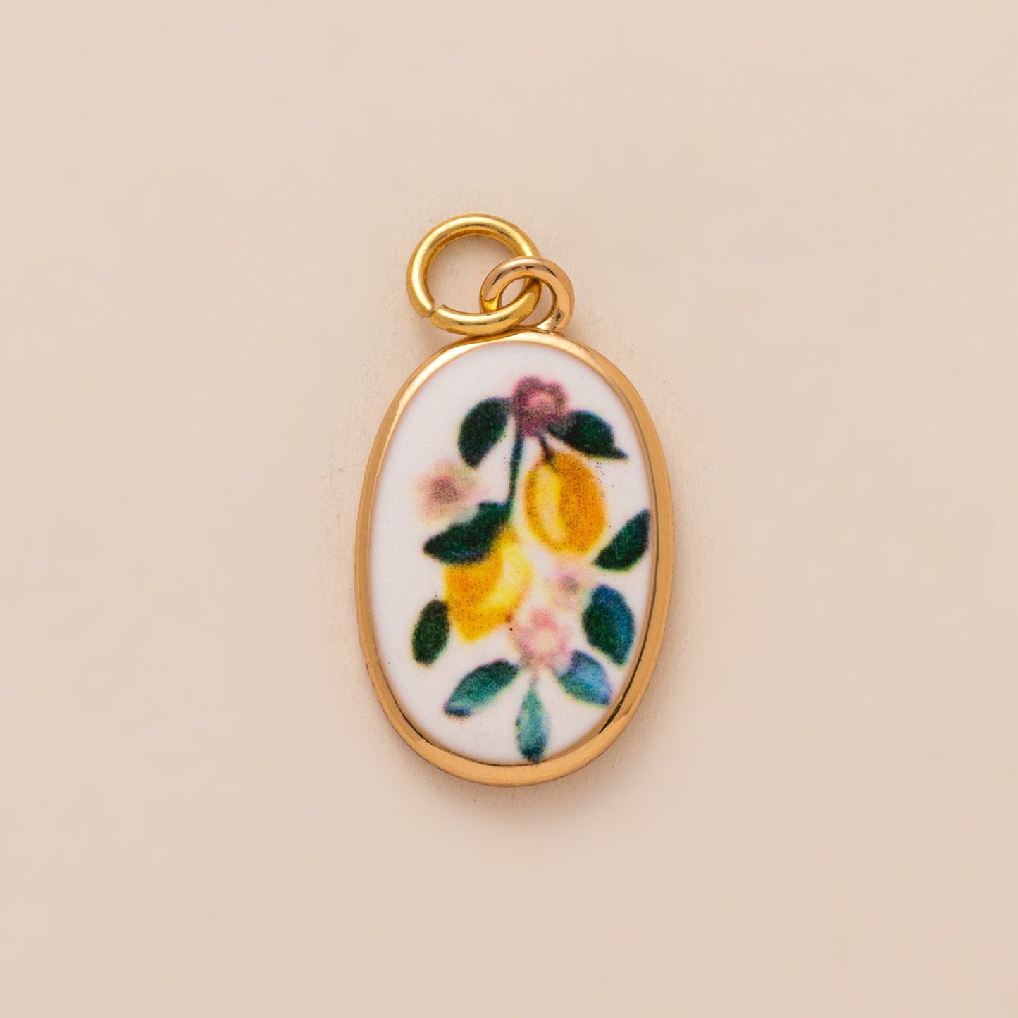 Vintage Plated Drip Oil Brass Fruit Cartoon Charm Bar