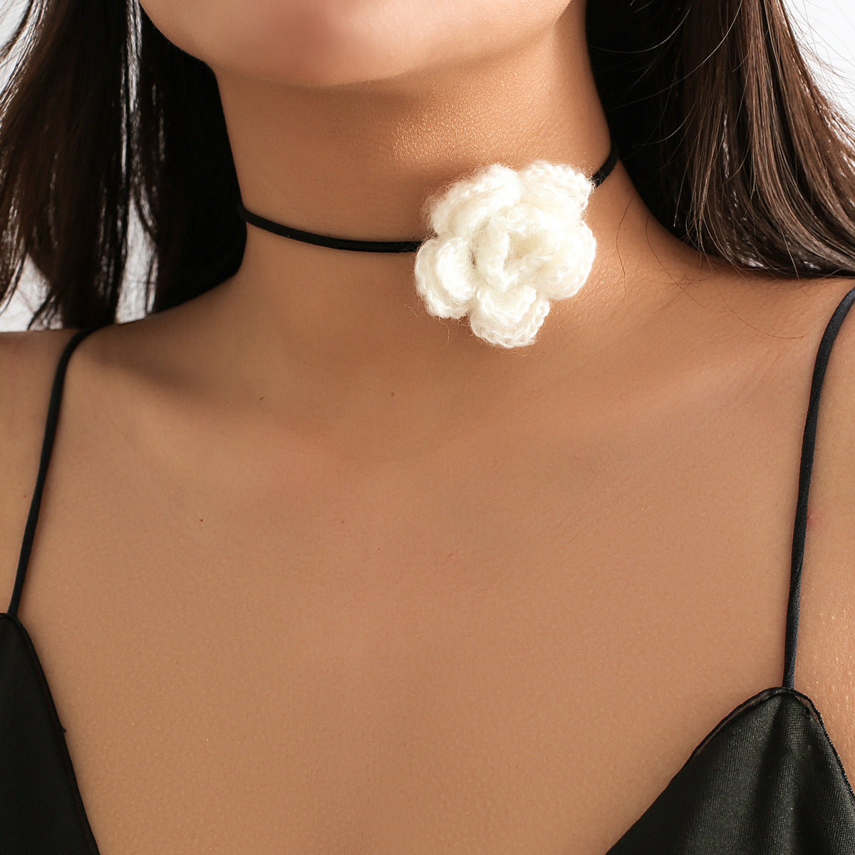 Vintage Elegant Floral Fabric Choker Necklace for Women