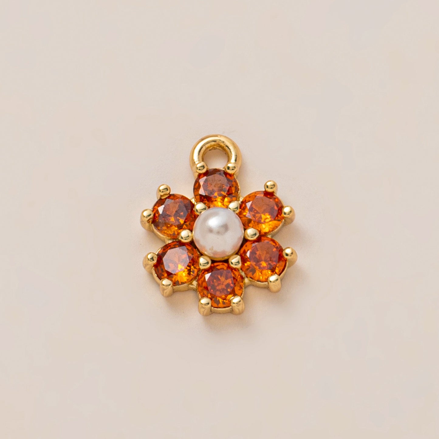 Luxury 18K Gold Plated Brass Pendant with Gemstone Inlay Geometric Fish Clover Heart Design