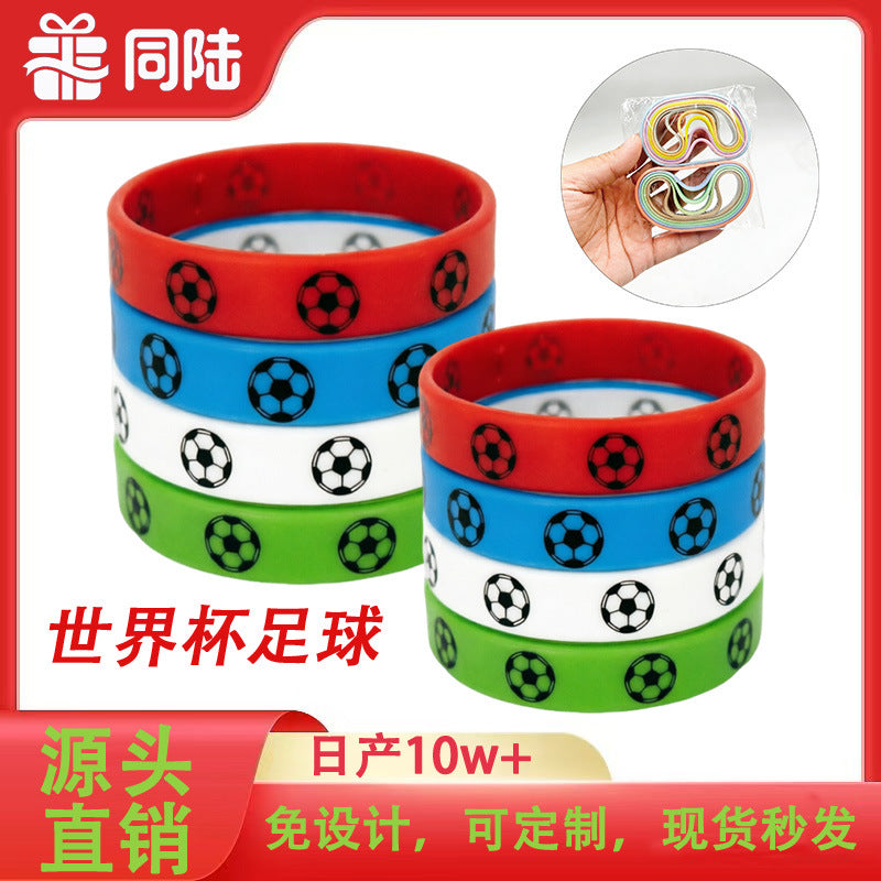 Geometric Silicone Sports Wristband Football Theme Bracelet