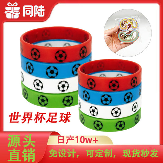 Geometric Silicone Sports Wristband Football Theme Bracelet