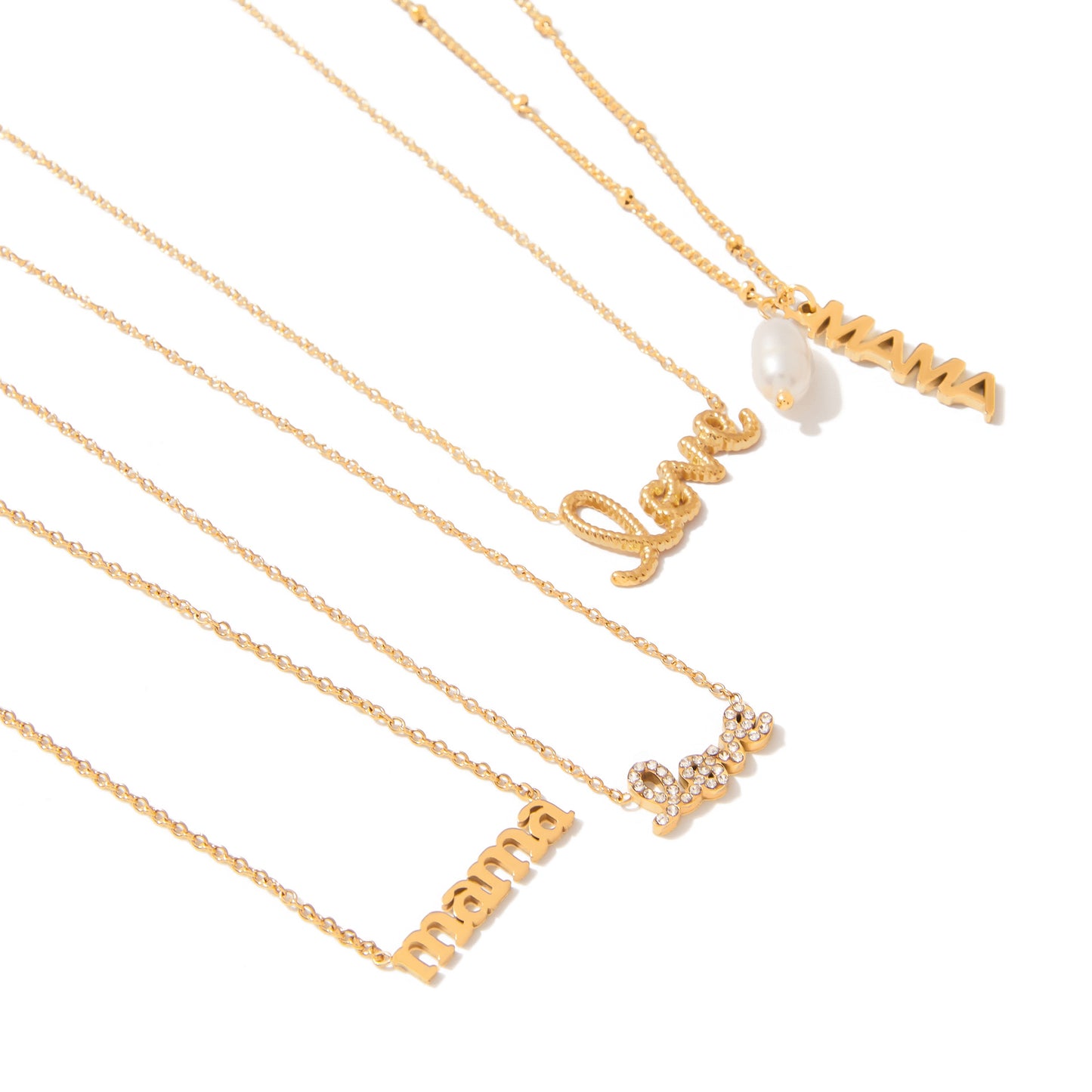 Collana da donna minimalista elegante con lettera geometrica placcata in acciaio inossidabile
