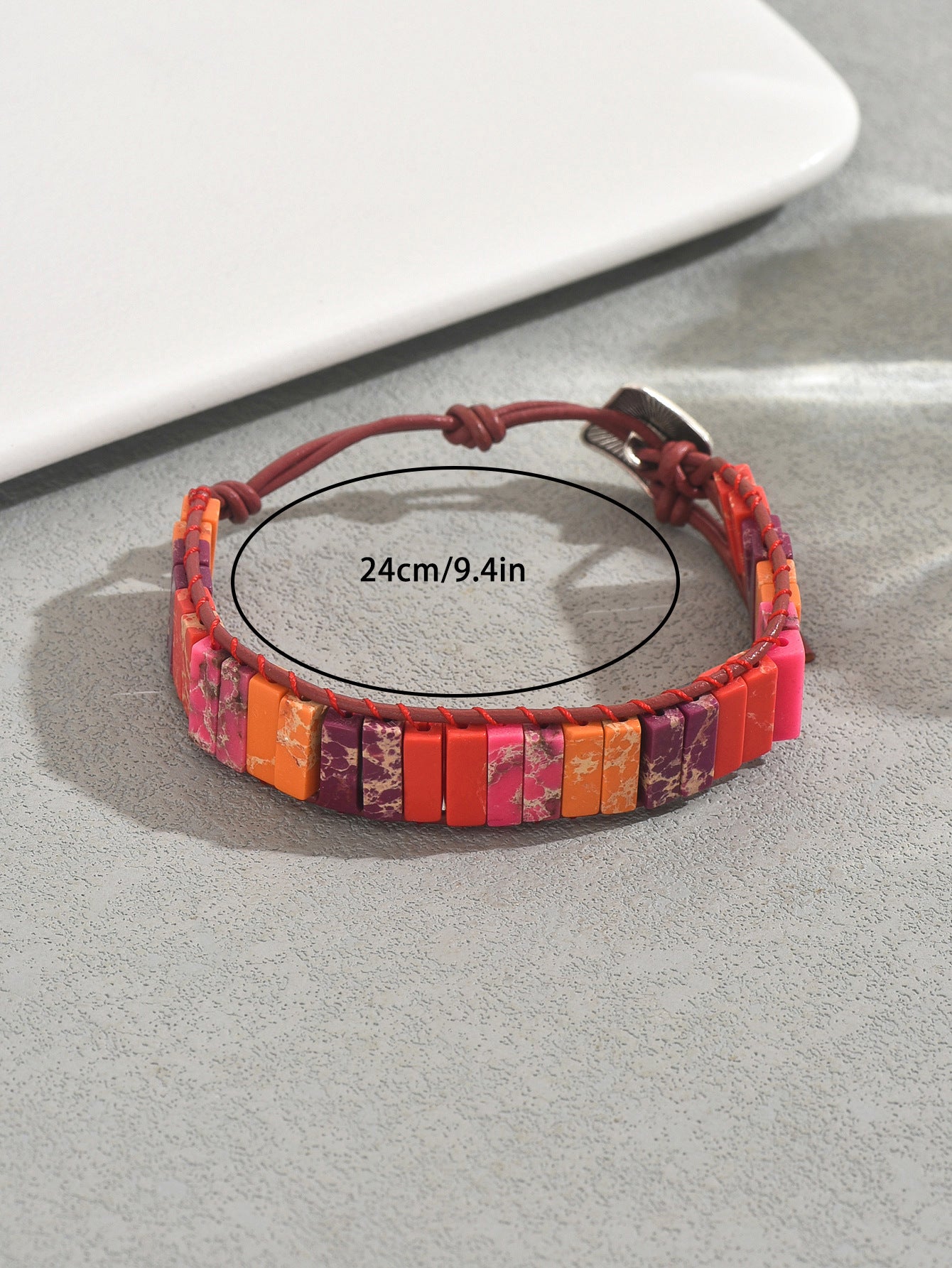 Geometric Style Women's Bracelet with Natural Stone Beads and Woven Design for Everyday Wear