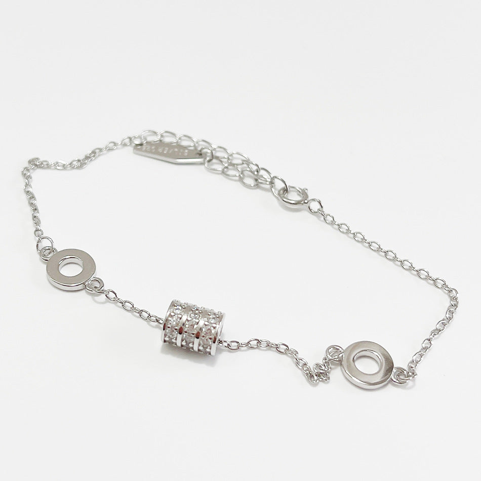 S925 Sterling Silver Beaded Bracelet for Women Minimalist Fashionable Business Casual